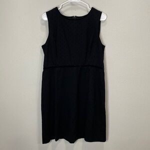 Talbots black sleeveless‎ dress velvet dot trim